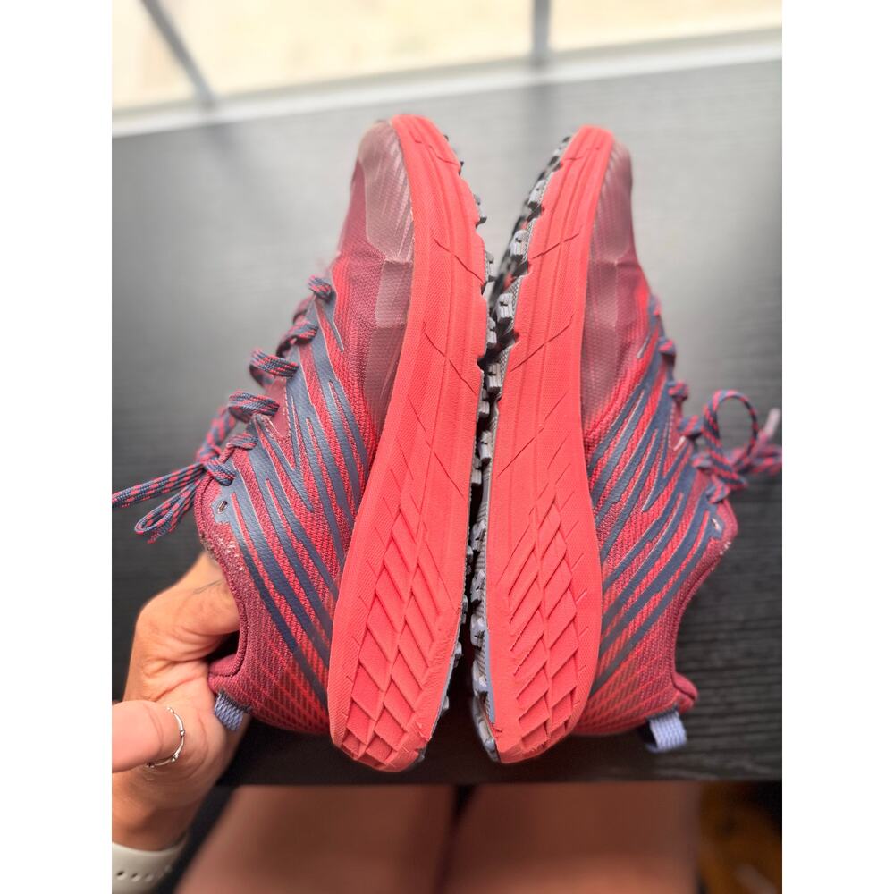 HOKA One One Speedgoat Trail Running Shoes Red Black Women’s Size 8.5 Sneakers - Picture 11 of 13